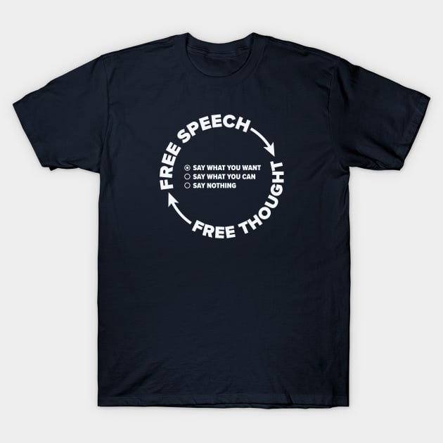 Free Speech Is Free Thought Is Free Speech T-Shirt by CoinRiot